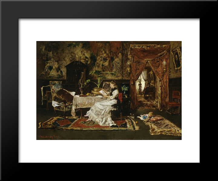 Paris Interior 20x24 Black Modern Wood Framed Art Print Poster by Munkacsy, Mihaly