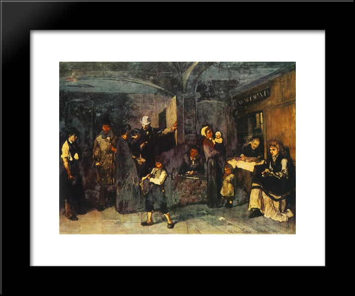 Pawn Office 20x24 Black Modern Wood Framed Art Print Poster by Munkacsy, Mihaly