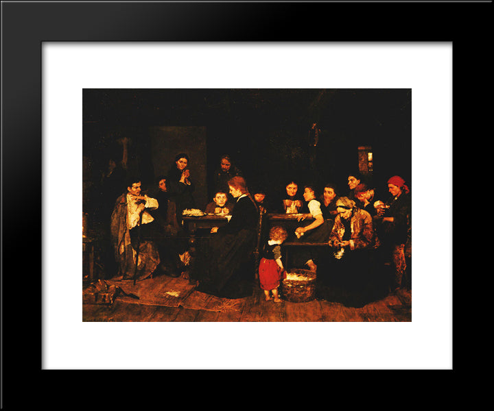 Pluckmakers 20x24 Black Modern Wood Framed Art Print Poster by Munkacsy, Mihaly
