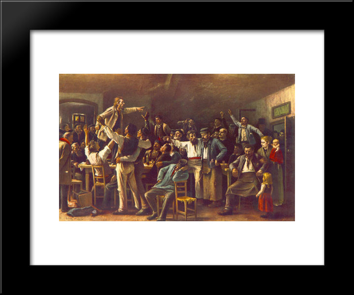 Strike 20x24 Black Modern Wood Framed Art Print Poster by Munkacsy, Mihaly