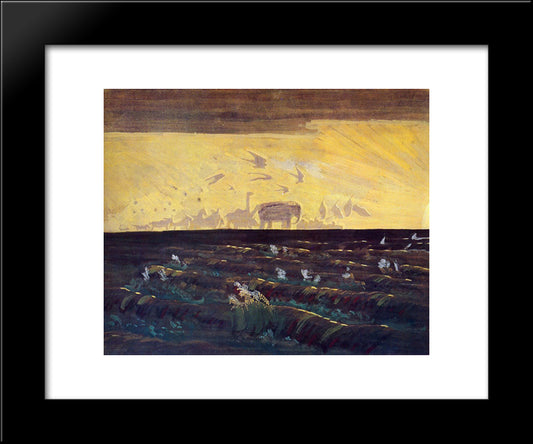 Adoration Of The Sun 20x24 Black Modern Wood Framed Art Print Poster by Ciurlionis, Mikalojus