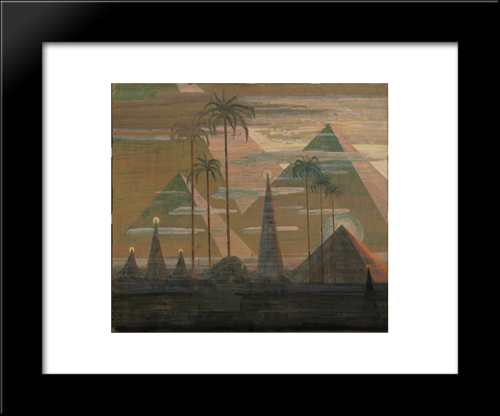 Andante (Sonata Of The Pyramids) 20x24 Black Modern Wood Framed Art Print Poster by Ciurlionis, Mikalojus