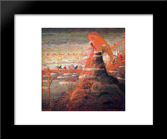 Angel (Angel Prelude) 20x24 Black Modern Wood Framed Art Print Poster by Ciurlionis, Mikalojus