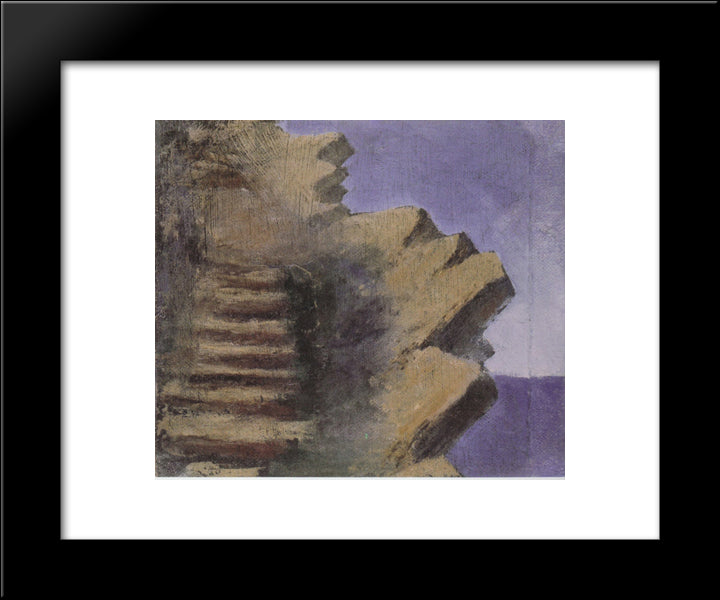 Cliff At The Seaside 20x24 Black Modern Wood Framed Art Print Poster by Ciurlionis, Mikalojus