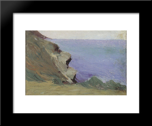 Cliff By The Sea 20x24 Black Modern Wood Framed Art Print Poster by Ciurlionis, Mikalojus