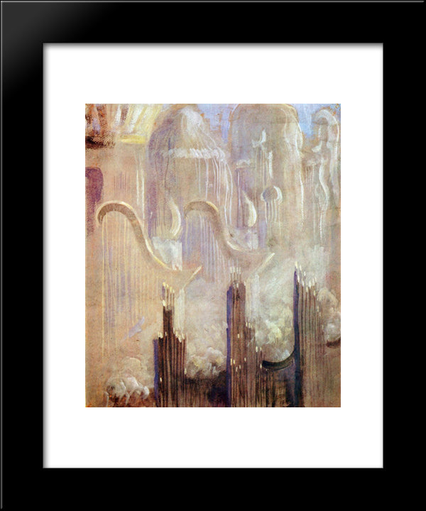 Creation Of The World Xi 20x24 Black Modern Wood Framed Art Print Poster by Ciurlionis, Mikalojus