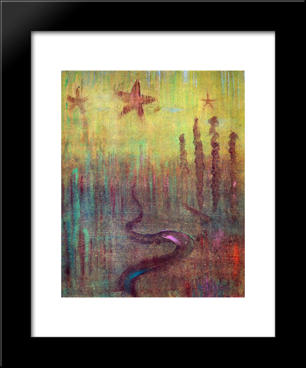 Creation Of The World Xii 20x24 Black Modern Wood Framed Art Print Poster by Ciurlionis, Mikalojus