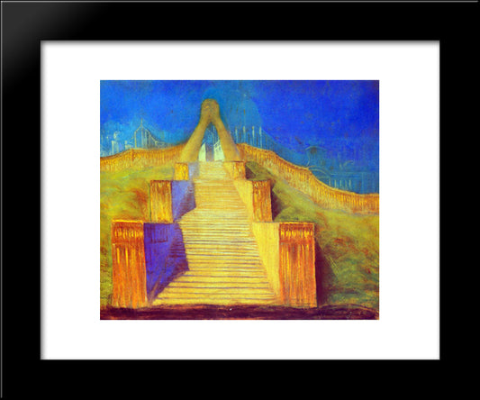 Deluge (I) 20x24 Black Modern Wood Framed Art Print Poster by Ciurlionis, Mikalojus