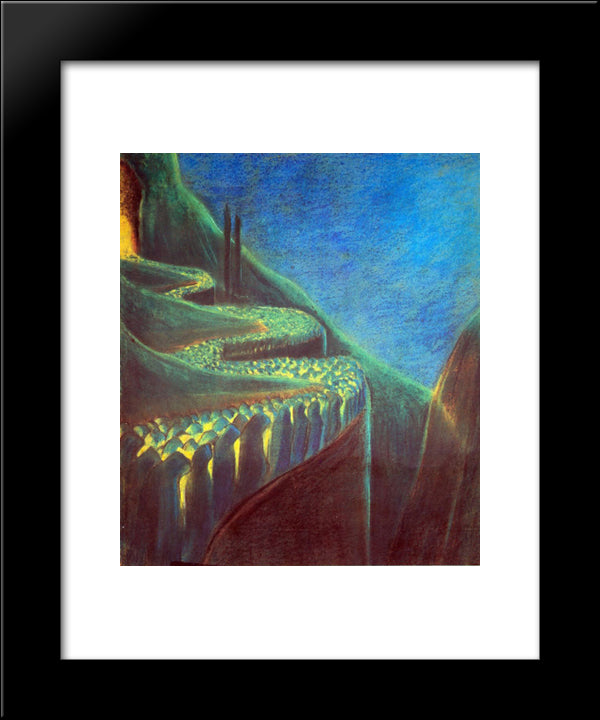 Funeral Symphony (Vi) 20x24 Black Modern Wood Framed Art Print Poster by Ciurlionis, Mikalojus