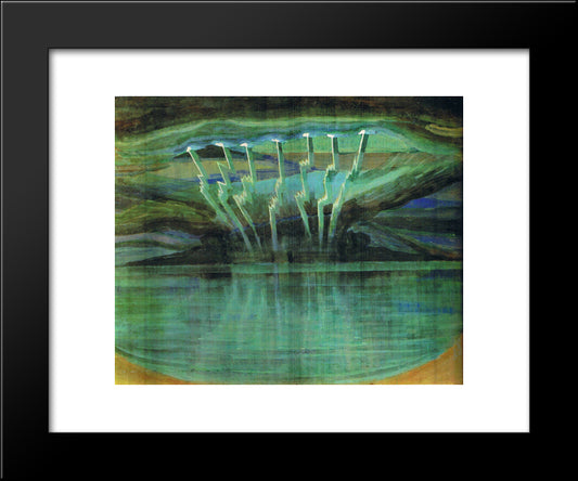 Lightning 20x24 Black Modern Wood Framed Art Print Poster by Ciurlionis, Mikalojus