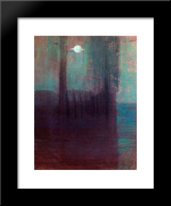 Night 20x24 Black Modern Wood Framed Art Print Poster by Ciurlionis, Mikalojus