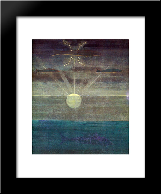 Pisces 20x24 Black Modern Wood Framed Art Print Poster by Ciurlionis, Mikalojus