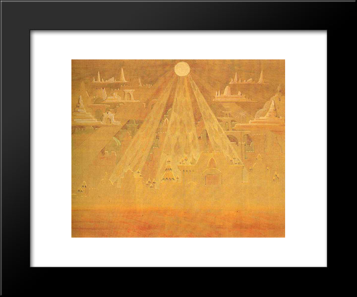 Scherzo (Sonata Of The Pyramids) 20x24 Black Modern Wood Framed Art Print Poster by Ciurlionis, Mikalojus