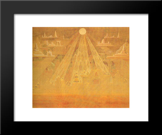 Scherzo (Sonata Of The Pyramids) 20x24 Black Modern Wood Framed Art Print Poster by Ciurlionis, Mikalojus