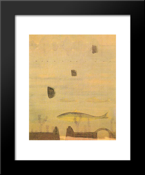 Scherzo (Sonata Of The Spring) 20x24 Black Modern Wood Framed Art Print Poster by Ciurlionis, Mikalojus