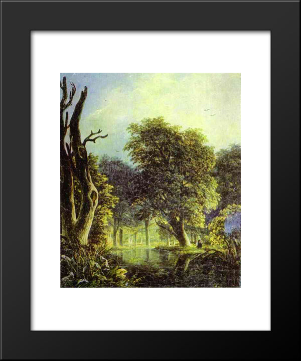 In A Park 20x24 Black Modern Wood Framed Art Print Poster by Lebedev, Mikhail