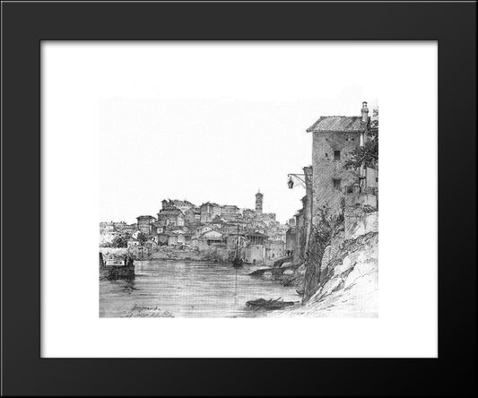 Rome In The Morning 20x24 Black Modern Wood Framed Art Print Poster by Lebedev, Mikhail