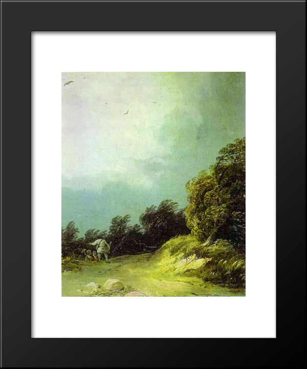 Windy Day 20x24 Black Modern Wood Framed Art Print Poster by Lebedev, Mikhail