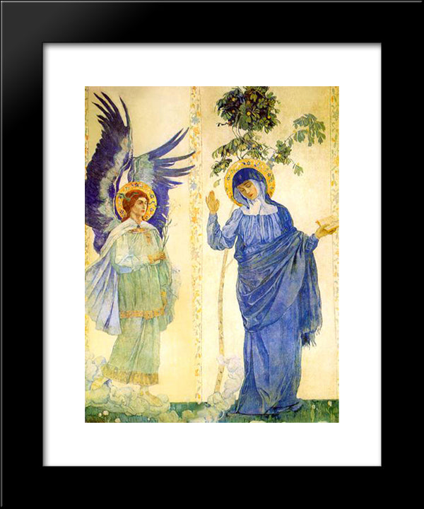 Annunciation 20x24 Black Modern Wood Framed Art Print Poster by Nesterov, Mikhail
