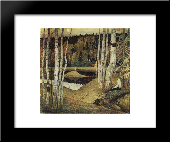 Autumn Landscape 20x24 Black Modern Wood Framed Art Print Poster by Nesterov, Mikhail
