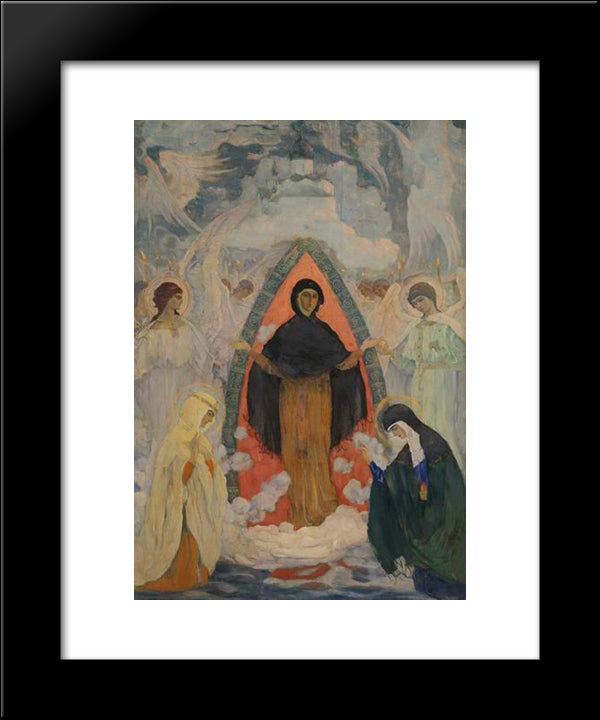 Intercession Of Our Lady 20x24 Black Modern Wood Framed Art Print Poster by Nesterov, Mikhail