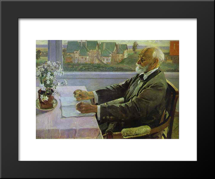 Ivan Petrovich Pavlov 20x24 Black Modern Wood Framed Art Print Poster by Nesterov, Mikhail