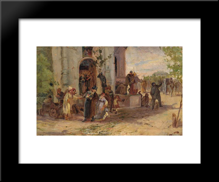 Pentecost 20x24 Black Modern Wood Framed Art Print Poster by Nesterov, Mikhail