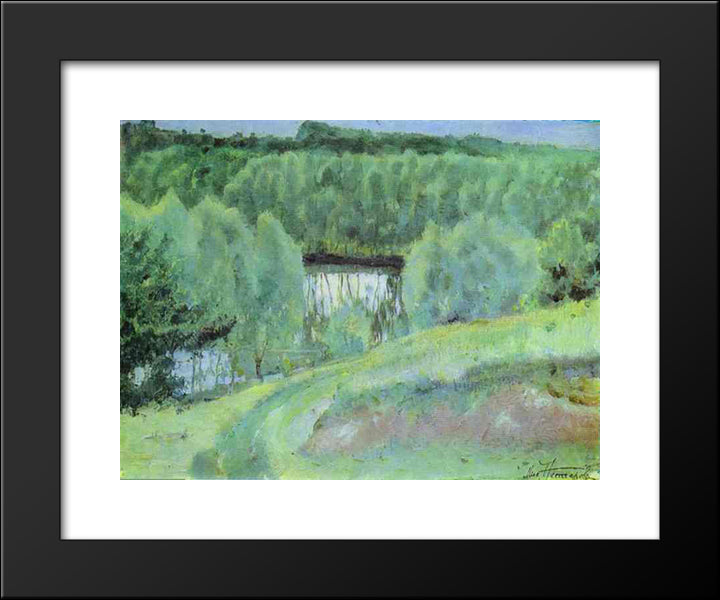 Pond 20x24 Black Modern Wood Framed Art Print Poster by Nesterov, Mikhail