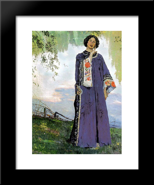Portrait Of E. P. Nesterova 20x24 Black Modern Wood Framed Art Print Poster by Nesterov, Mikhail