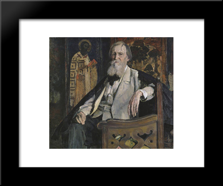 Portrait Of Victor Vasnetsov 20x24 Black Modern Wood Framed Art Print Poster by Nesterov, Mikhail