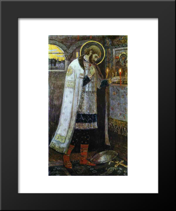 Prince Alexander Nevsky 20x24 Black Modern Wood Framed Art Print Poster by Nesterov, Mikhail