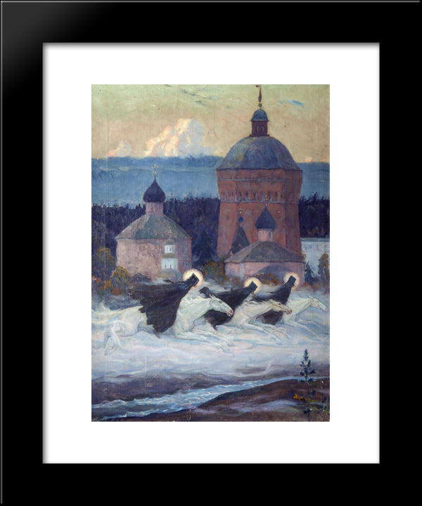 Riders 20x24 Black Modern Wood Framed Art Print Poster by Nesterov, Mikhail