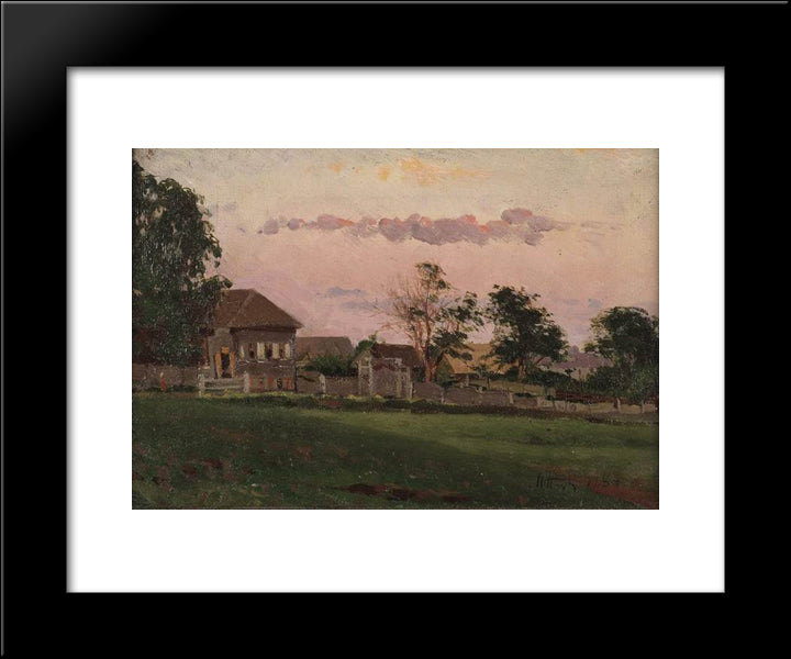 Small House In Ufa 20x24 Black Modern Wood Framed Art Print Poster by Nesterov, Mikhail