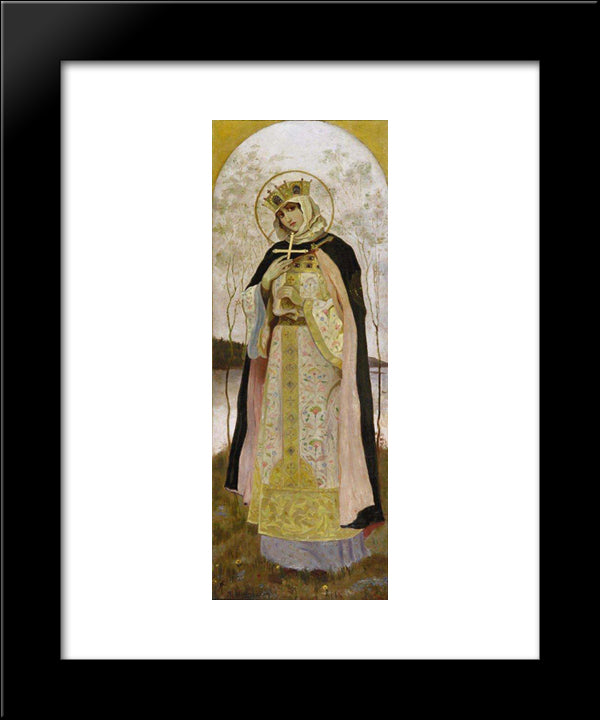 St.Olga 20x24 Black Modern Wood Framed Art Print Poster by Nesterov, Mikhail