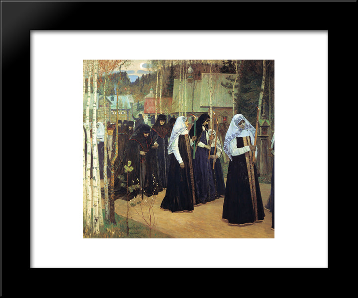 The Taking Of The Veil 20x24 Black Modern Wood Framed Art Print Poster by Nesterov, Mikhail