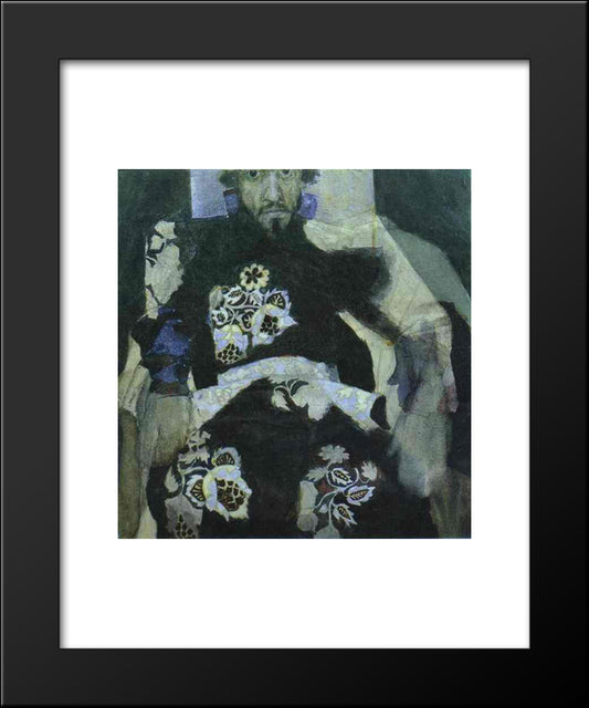 A Man In A Russian Old Style Costume 20x24 Black Modern Wood Framed Art Print Poster by Vrubel, Mikhail