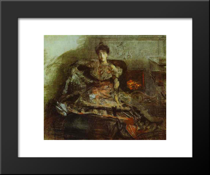 After The Concert Portrait Of Nadezhda Zabela 20x24 Black Modern Wood Framed Art Print Poster by Vrubel, Mikhail