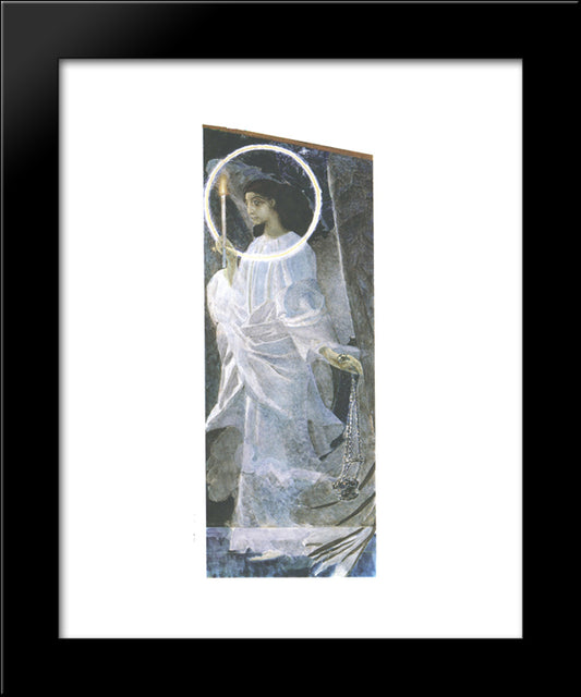 Angel With Censer And Candle 20x24 Black Modern Wood Framed Art Print Poster by Vrubel, Mikhail