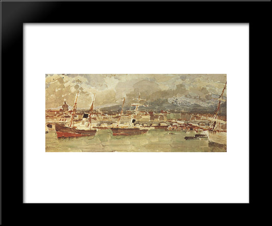 Catania. Sicily. 20x24 Black Modern Wood Framed Art Print Poster by Vrubel, Mikhail