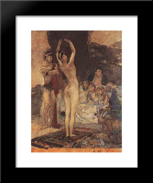 Eastern Dance 20x24 Black Modern Wood Framed Art Print Poster by Vrubel, Mikhail