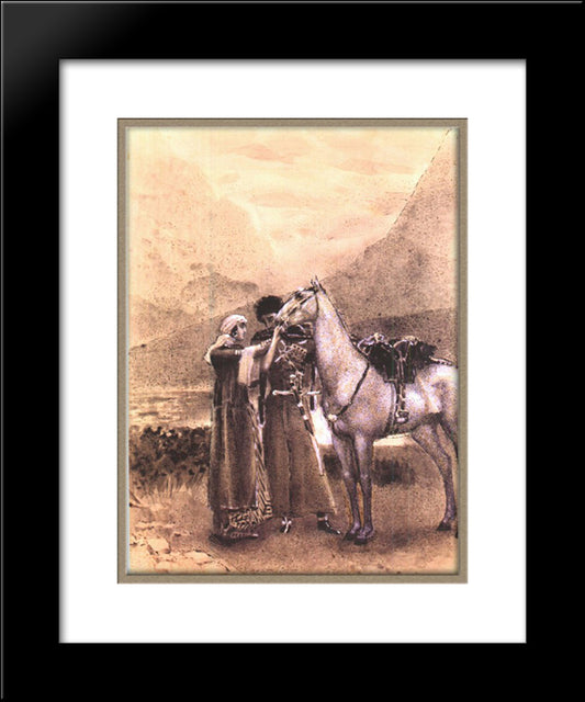 Farewell Of Zara With Ismail 20x24 Black Modern Wood Framed Art Print Poster by Vrubel, Mikhail