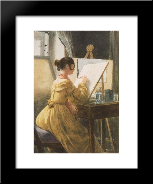 In The Atelier (Roza Teleki) 20x24 Black Modern Wood Framed Art Print Poster by Barabas, Miklos