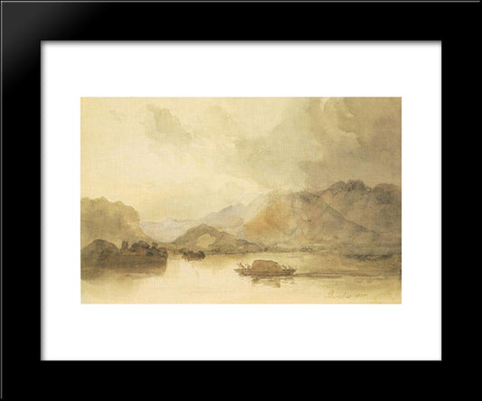 Lago Maggiore 20x24 Black Modern Wood Framed Art Print Poster by Barabas, Miklos