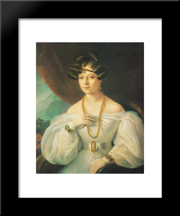 Portrait Of A Woman 20x24 Black Modern Wood Framed Art Print Poster by Barabas, Miklos