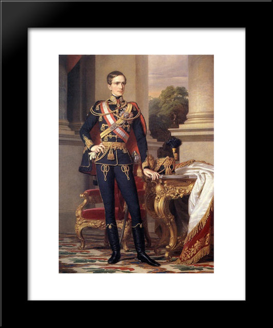 Portrait Of Emperor Franz Joseph I 20x24 Black Modern Wood Framed Art Print Poster by Barabas, Miklos
