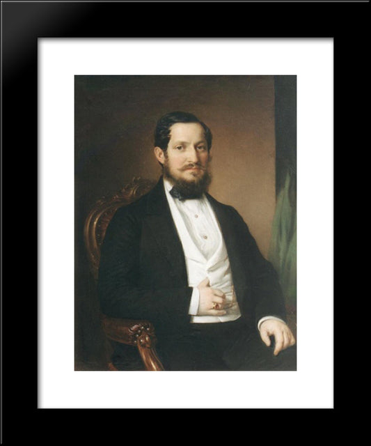 Portrait Of Janos Matta 20x24 Black Modern Wood Framed Art Print Poster by Barabas, Miklos