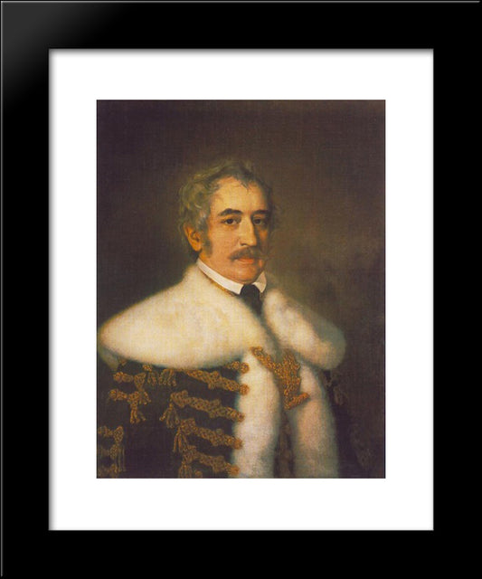 Portrait Of Jozsef Teleki 20x24 Black Modern Wood Framed Art Print Poster by Barabas, Miklos