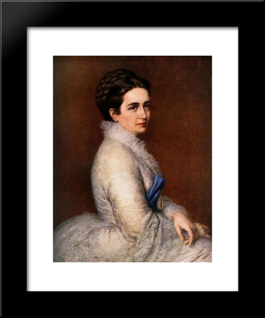 Portrait Of Mrs. Istvan Bitto 20x24 Black Modern Wood Framed Art Print Poster by Barabas, Miklos