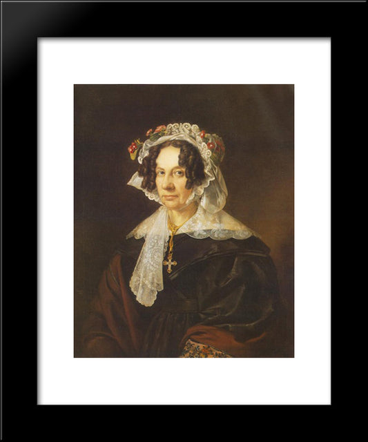 Portrait Of Ms. Konkoly 20x24 Black Modern Wood Framed Art Print Poster by Barabas, Miklos