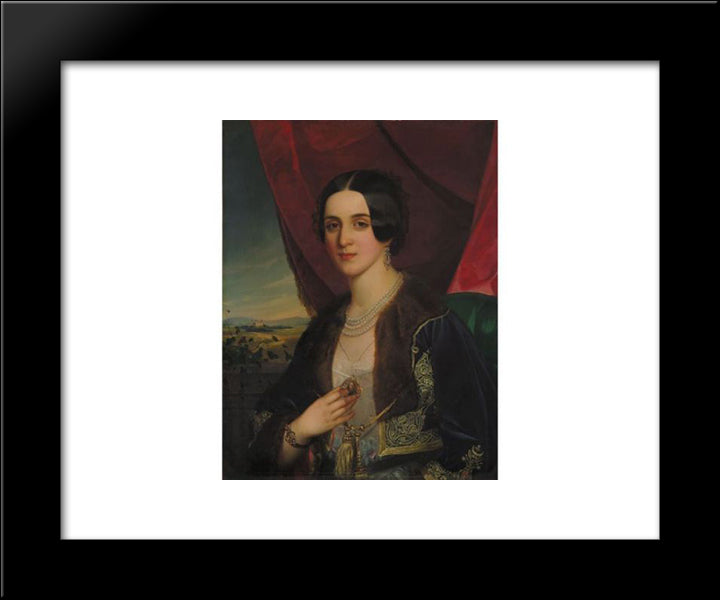 Portrait Of Savka Obrenovic 20x24 Black Modern Wood Framed Art Print Poster by Barabas, Miklos